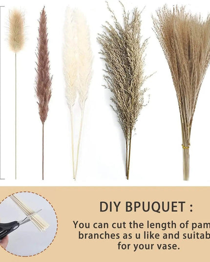 Luxurious 104-Piece Dried Pampas Grass Floral Arrangement for Chic Home and Event Decoration