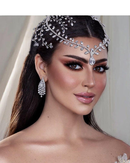 Elegant Silver Water Drop Rhinestone Bridal Headpiece