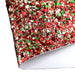 Festive Red Green Gold Chunky Glitter Fabric Roll - 30x134cm