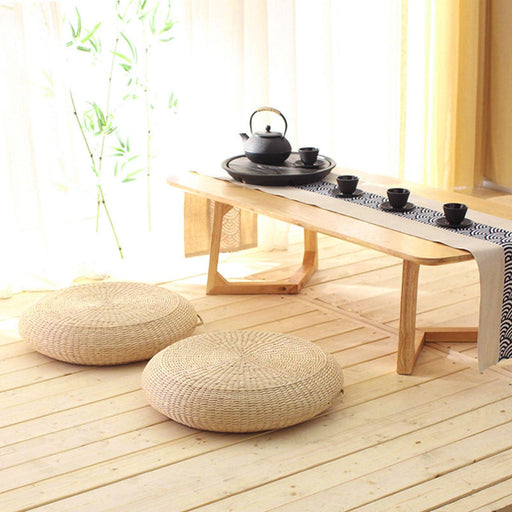 Handmade Tatami Floor Cushion with Natural Dandelion