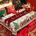 Christmas Joy Festive Striped Tablecloth - Waterproof Holiday Home Decor