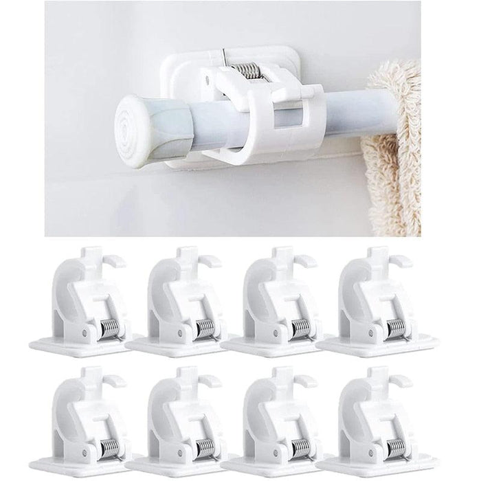 2 or 4-Piece No-Drill Curtain Rod Bracket Set - Easy Install, Waterproof