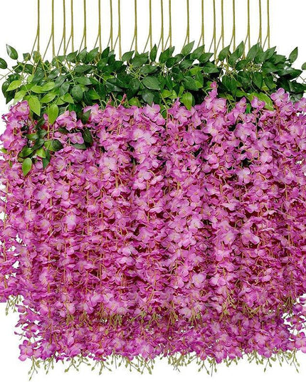 36-Piece Realistic Wisteria Floral Vines for Elegant Weddings and Home Decor