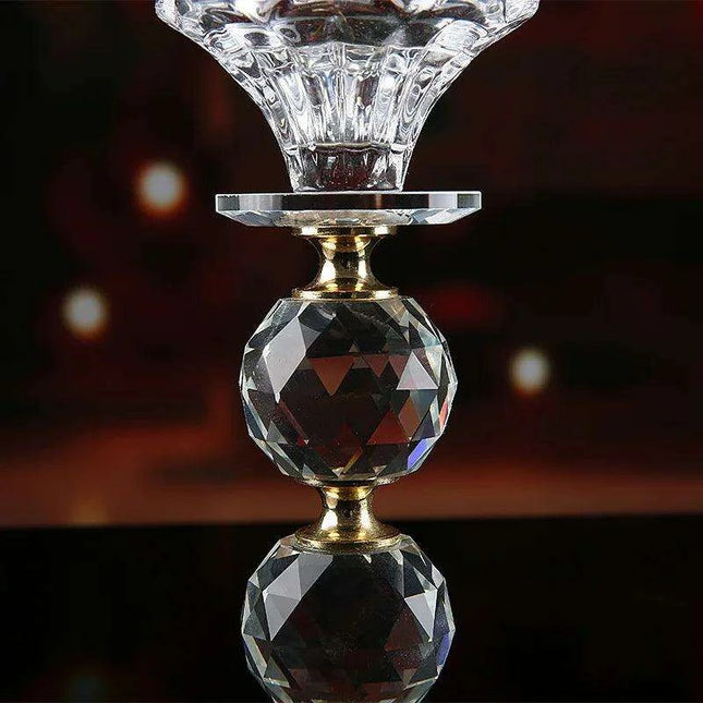 Luxurious European Crystal Candle Holder Set for Celebrations and Home Decor