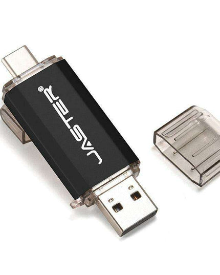 Premium 2-in-1 Type-C USB Flash Drive - Golden Metal Design with High-Speed Data Transfer and Enhanced Security