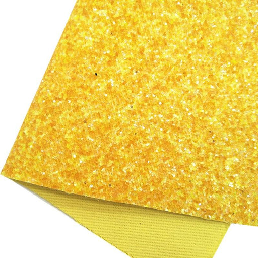 Yellow Chunky Glitter Leather Fabric sheets Leopard Custom Glitter Sheets Suede Faux Leather Fabric For DIY 21x29CM KM3344-0-Très Elite-2-Très Elite