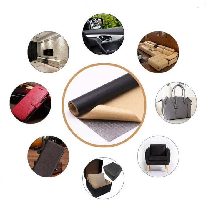 Jumbo XL Luxe Litchi Leather Repair Stickers - Stylish Solutions for Elegant Furniture Fixes