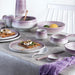 Stylish Nordic Purple Stoneware Dining Set with Glazed Plates and Bowls - Exquisite Tableware for Elegant Dining