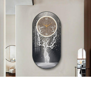 Modern Luxury Wall Clock for Living Room, Fashionable Decorative Painting, Silent Creative Wall Hanging Clock for Home and Restaurant-Home Décor›Decorative Accents›Wall Arts & Decor›Mirrors & Wall Clocks-Très Elite-BG2557-30cm x 60cm-Très Elite
