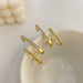 Glamorous Korean Gold Earrings with Asymmetrical Design