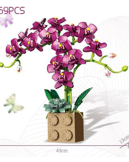 DIY Elegant Blue Phalaenopsis Floral Craft Kit: Create Your Own Stunning Home Accent