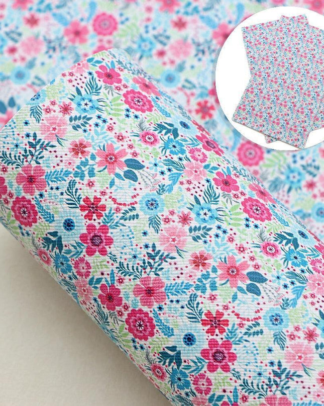 Charming Floral Synthetic Leather Craft Sheets - Essential for Creatives