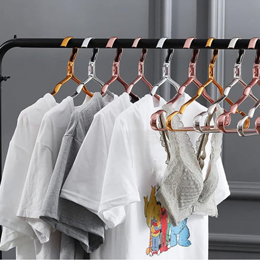 Clothes Hanger Aluminium Alloy 10pcs Coat Hanger Anti-slip Seamless Metal Drying Rack Wardrobe Organizer Clothing hangers-0-Très Elite-SCYJ-Gold-10-Très Elite