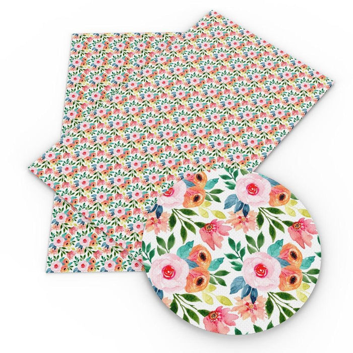 Charming Floral Synthetic Leather Craft Sheets - Essential for Creatives