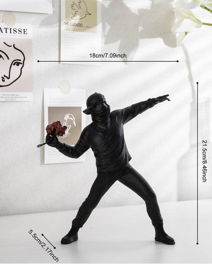 Urban Expressionist Banksy-Style Large Resin Sculpture - Modern Home Accent & Thoughtful Gift Idea