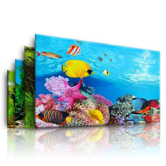 Captivating 3D Underwater Scene Aquarium Sticker Poster for Stunning Tank Makeover