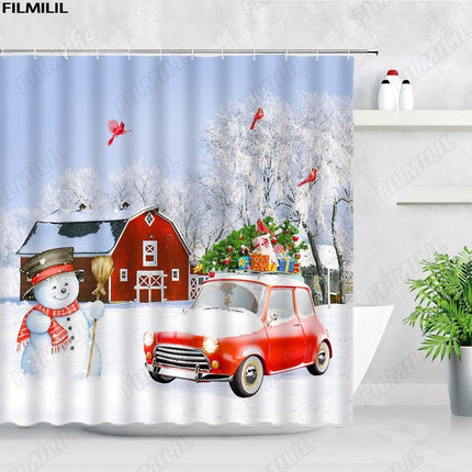 Charming Winter Wonderland Snowman Shower Curtain - Bring Holiday Joy to Your Bathroom