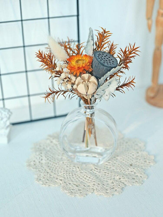 25CM Handcrafted Natural Dried Flower Bouquet - Vintage American Charm