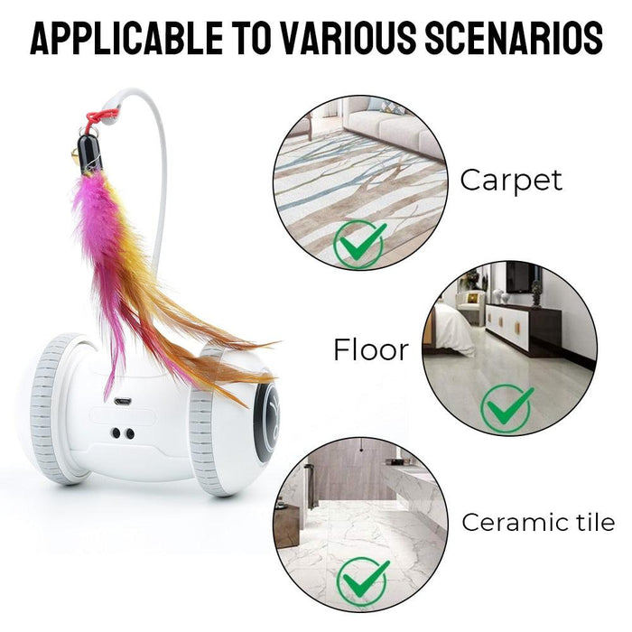 Automatic Sensor Cat Toy - Keep Your Cat Active and Entertained with Smart Robotic Electronic Feather Teaser