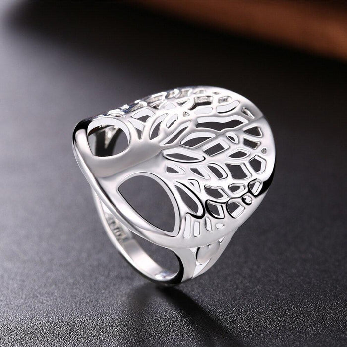 Elegant Sterling Silver Tree Rings - Stylish Unisex Accessories for Sophisticated Charm