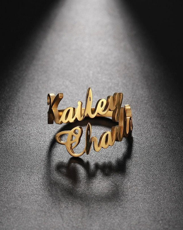 Engraved Stainless Steel Couples' Name Rings - Celebrate Your Unique Bond
