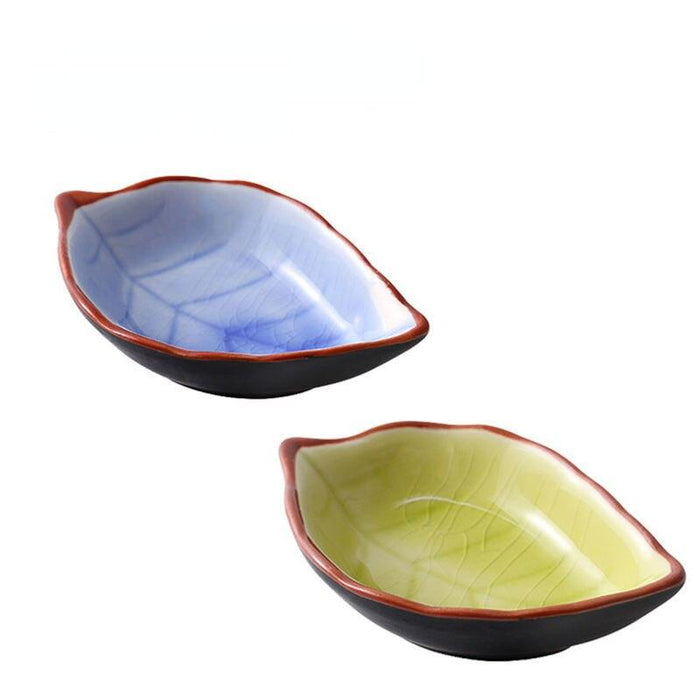 Leaf-shaped Ceramic Seasoning Dishes - Set of 2