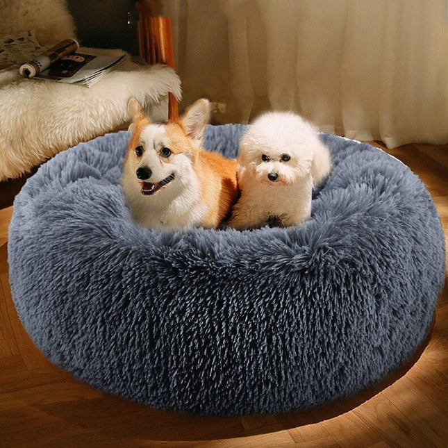 Luxury Plush Round Pet Bed - Cozy Retreat for Cats and Dogs