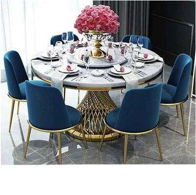 Elegant Sintered Stone Dining Set with Modern Stainless Steel Base - The Perfect Touch for Stylish Interiors