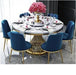 Elegant Marble Dining Table Set with Stainless Steel Legs - Luxe Dining Collection for Modern Interiors