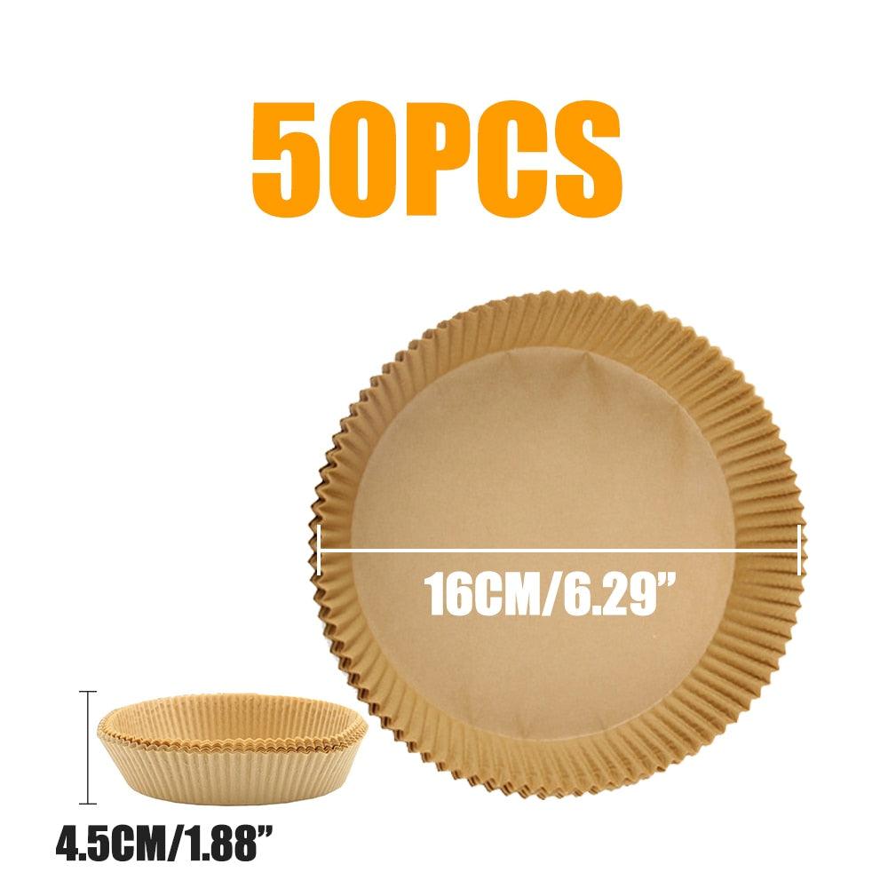 50/100Pcs Air Fryer Disposable Paper Liner Oil-proof Round Oven