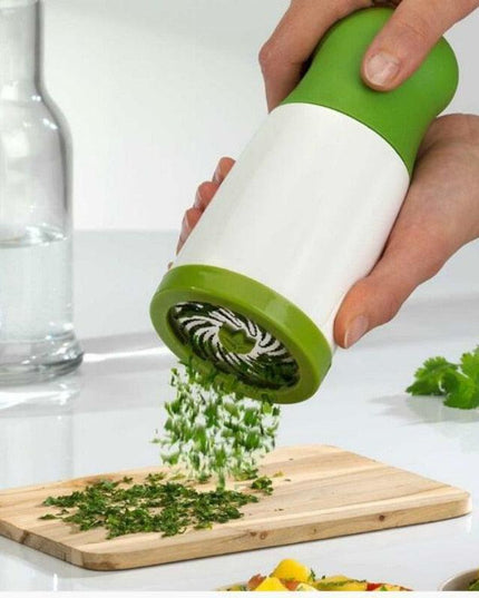 Vibrant Green Herb Grinder and Spice Chopper Set with Convenient Condiment Container