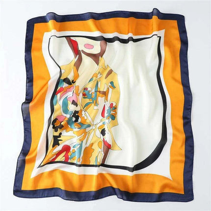 Elegant 70x70CM Printed Polyester Scarf for Timeless Style