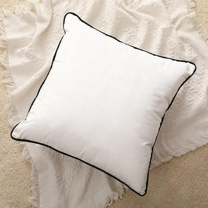 Chic Nordic White Cotton Pompom Pillow Cover - Luxurious Home Decor Accent