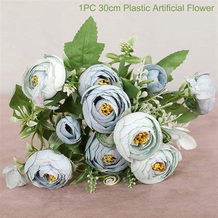 Lifelike Faux Peony Bouquet - 30cm, 7 Vibrant Colors
