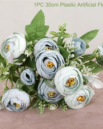 Lifelike Faux Peony Bouquet - 30cm, 7 Vibrant Colors