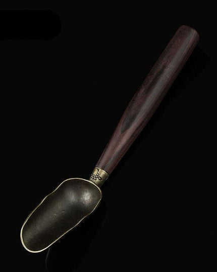 Chic Vintage Stainless Steel Tea Spoon Collection with Elegant Wood Highlights - Ideal for Tea Connoisseurs