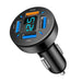 Ultimate 66W Smart Car Charger with Real-Time Battery Monitoring, 4 USB Ports, and Quick Charge Technology - Ideal for Travelers