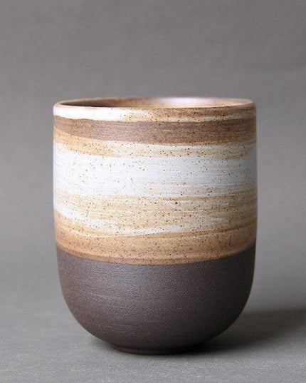 Elegant Artisan Japanese Large Ceramic Tea Cup with Unique Glaze Finish