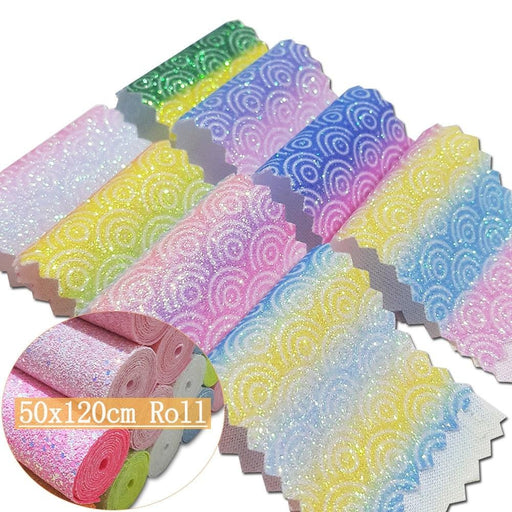 Enhance your DIY projects with the Sparkling Rainbow Glitter Faux Leather Crafting Roll