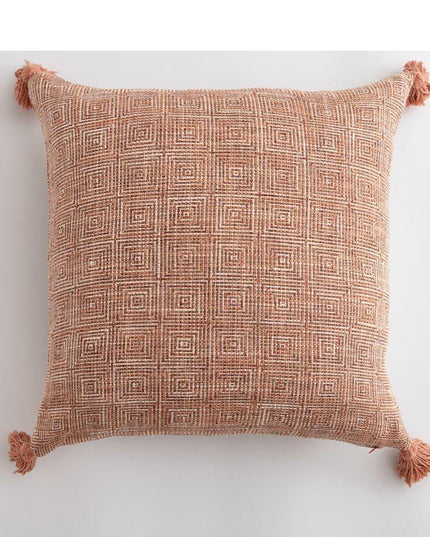 Chic Cream White Reversible Tassel Pillow Cover with Stylish Patterns