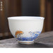 Crane Emblem White Porcelain Tea Cup - Symbolizing Longevity