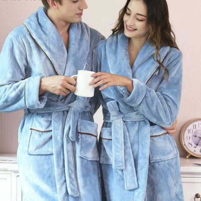 Luxurious Coral Fleece Flannel Robe for Ultimate Comfort
