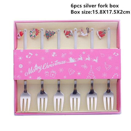 Festive Joy Stainless Steel Cutlery Set - Delightful Tableware for Holiday Celebrations