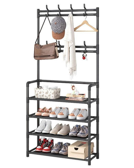 Nordic Elegance Multi-Functional Coat Rack and Storage Solution for Shoes, Clothing, and Accessories