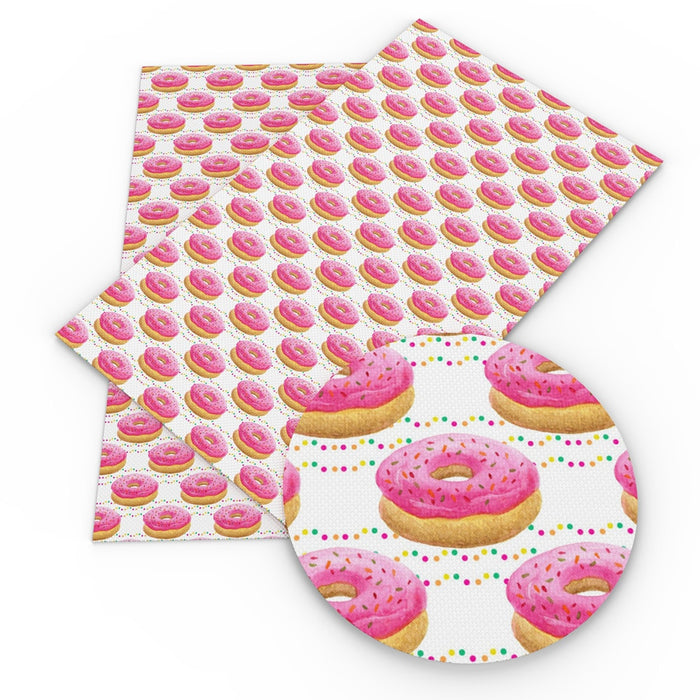 Cake Candy Print Faux Leather Crafting Set - DIY Bow-Knot Bags and Earrings