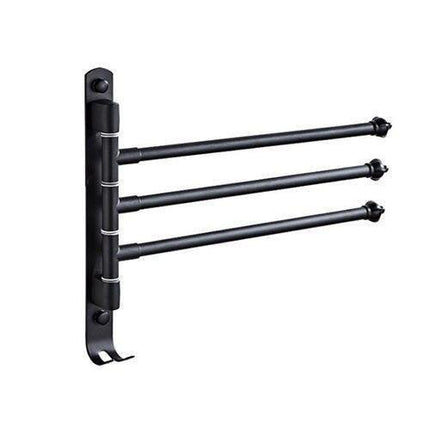 DOOKOLE Contemporary Stainless Steel Swivel Towel Rack with Hook for Enhanced Bathroom Organization