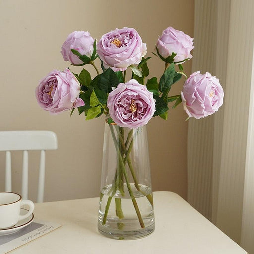 Lifelike Peony Silk Flower Stem Bundle - Elegant Floral Arrangement Piece