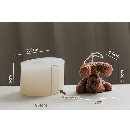 Teddy Bear Candle-Making Silicone Mold Kit with Dome Design
