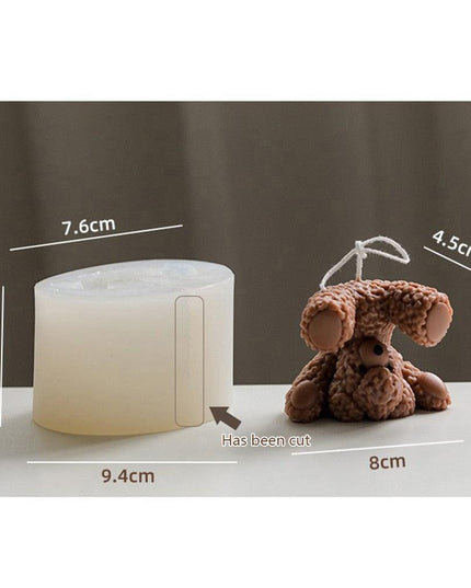 Teddy Bear Candle-Making Silicone Mold Kit with Dome Design