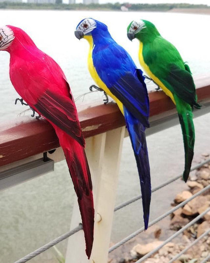 Vibrant Tropical Parrot Garden Sculpture - Realistic Outdoor Bird Decor